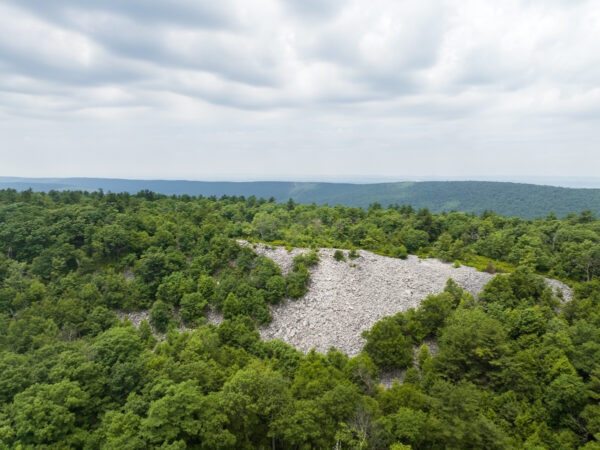 Drone photo of Indian Wells Overlook in Rothrock State Forest in Centre County Pennsylvania