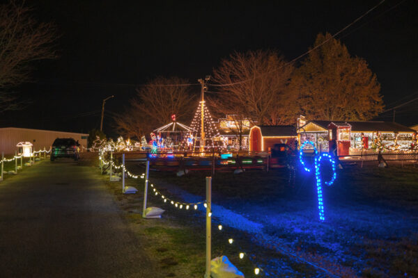 Drive-through light display at Overly's Country Christmas near Greensburg PA