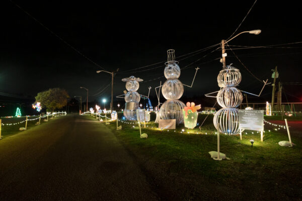 Giant snowmen display at Overly's Country Christmas in Westmoreland County PA