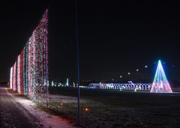 Wall of lights at Shadrack's Christmas Wonderland near Pittsburgh PA
