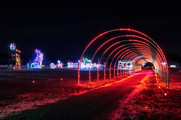 Light tunnel at Shadrack's Christmas Wonderland in Pittsburgh PA