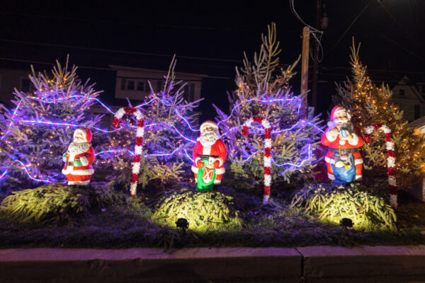 Santas on display at the Berwick Christmas Boulevard in Columbia County PA