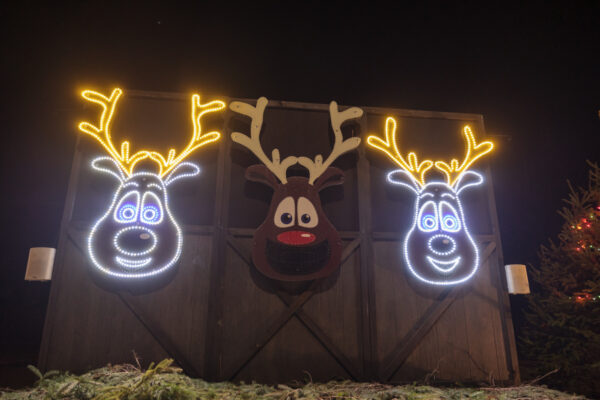 Singing reindeer lights at Christmas Boulevard in Berwick PA