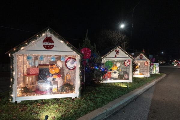 Mice making candy vignette at Berwick Christmas Boulevard in Columbia County PA