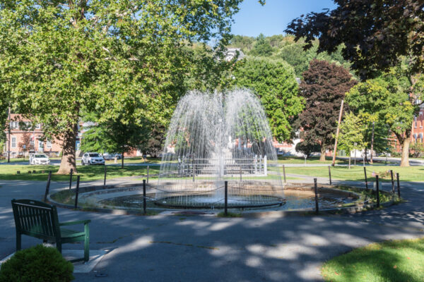 Fountain in Central Park in Honesdale PA