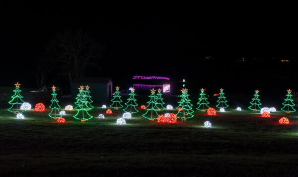 Christmas tree lights at Festival of Lights at the Stone Hedge Golf Course in Tunkhannock PA
