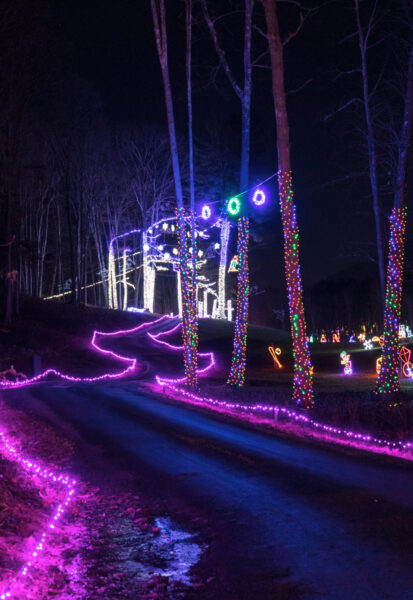 Carless path at the Festival of Lights near Factoryville PA