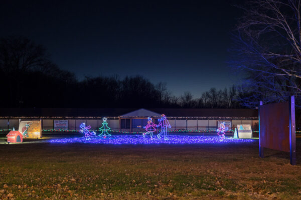 An ice rink in lights at Pearson Park's Parade of Lights in New Castle, Pennsylvania