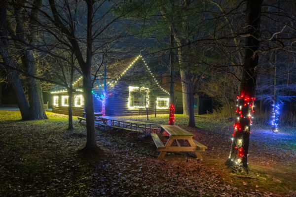 Building lit for Presque Isle Lights in PA