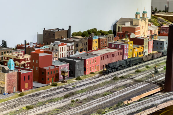 Close up of the Mon Valley Railroad display at the Western Pennsylvania Model Railroad Museum near Pittsburgh PA