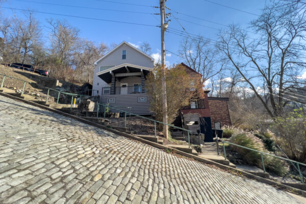Houses along Canton Avenue in Pittsburgh, the steepest street in the United States