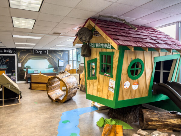 Cabin play area at the Children's Museum in Lewisburg PA