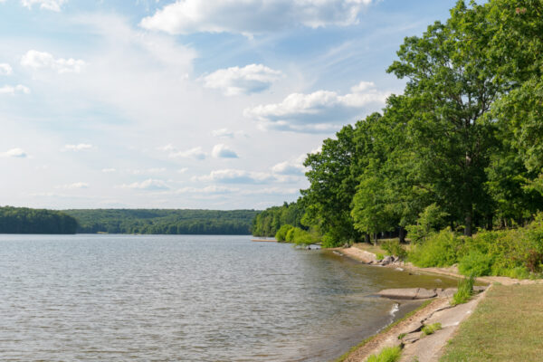 The shores of Glendale Lake in Prince Gallitzin State Park in Cambria County PA