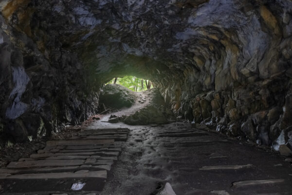 Old Railroad Tracks in the Turn Hole Tunnel near Jim Thorpe Pennsylvania