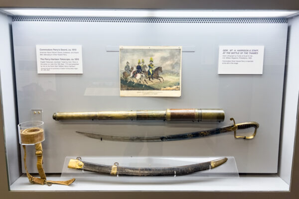 Items owned and used by Commodore Perry during the Battle of Lake Erie on display at the Hagen History Center in Erie Pennsylvania