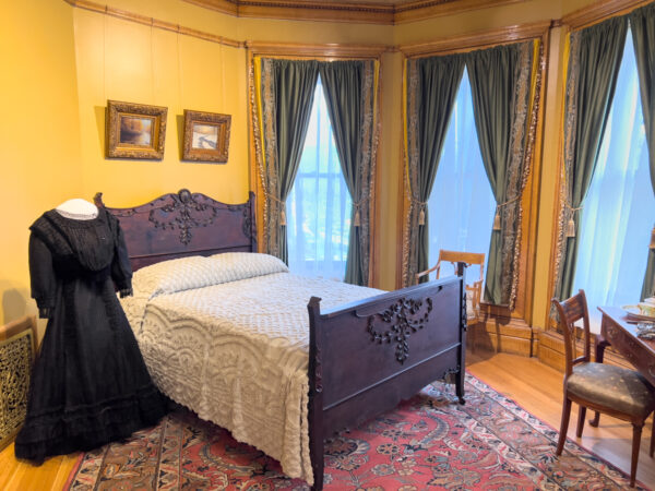 Bedroom inside the Watson-Curtze Mansion at the Hagen History Center in Erie PA