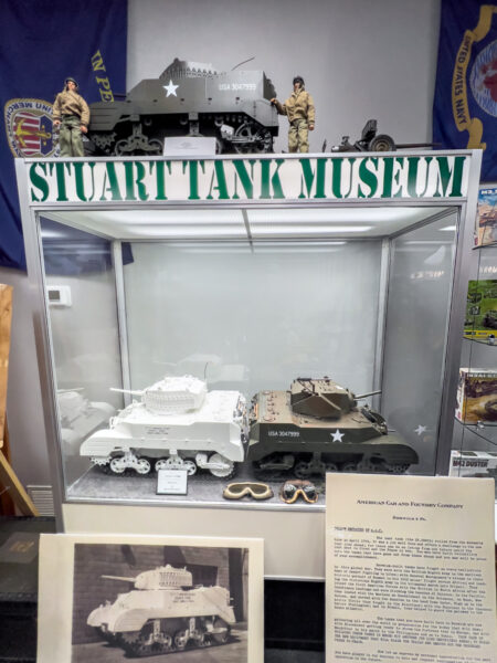 model tanks on display at the Berwick Tank Museum in Columbia County PA