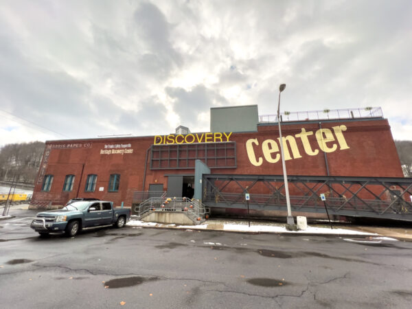 The exterior of the Heritage Discovery Center in Johnstown PA from the parking lot