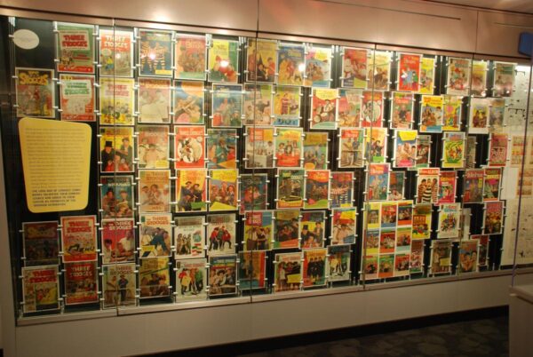 Collection of comic books at The Three Stooges Museum near Philadelphia PA