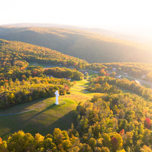 Aerial view of the Jumonville Cross near Uniontown PA