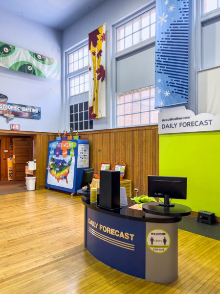 Displays inside the Punxsutawney Weather Discovery Center in Pennsylvania