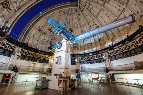 A wide view of the large telescope in the Allegheny Observatory in Pittsburgh PA