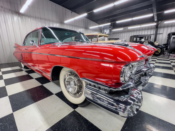 A red antique Cadillac on display in the Greenberg Cadillac Museum in Jefferson County Pennsylvania