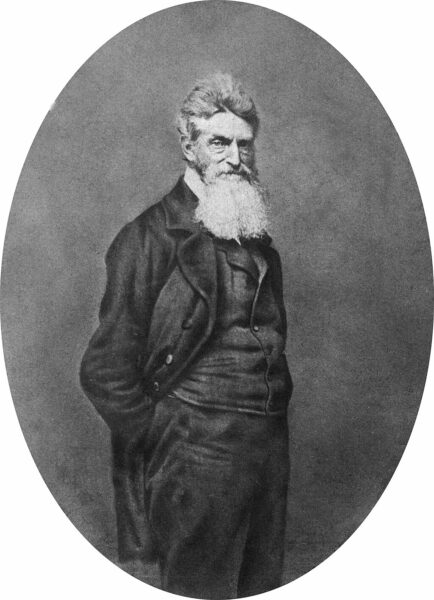 Black and white portrait of John Brown with a beard