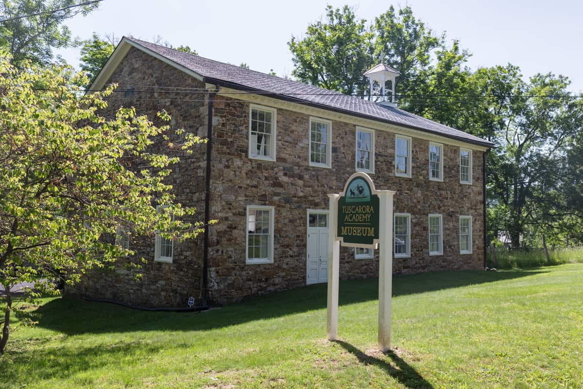 The exterior of the Tuscarora Academy Museum in Juniata County PA