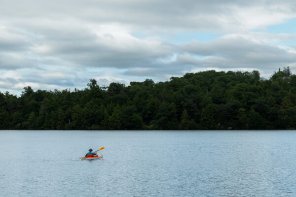 Kayaker on Eagles Mere Lake in Eagles Mere, PA