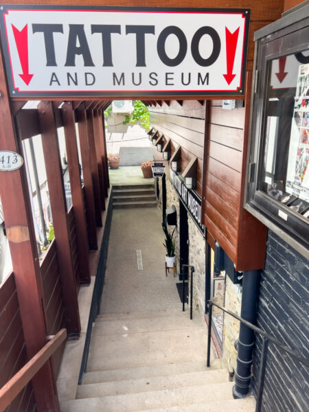 The entrance to the Pittsburgh Tattoo Art Museum in Pennsylvania