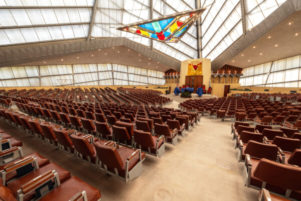 Inside the main sanctuary at Beth Sholom Synagogue in Elkins Park Pennsylvania
