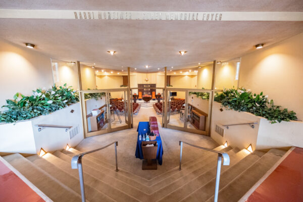 Small sanctuary at Beth Sholom Synagogue in Montgomery County Pennsylvania