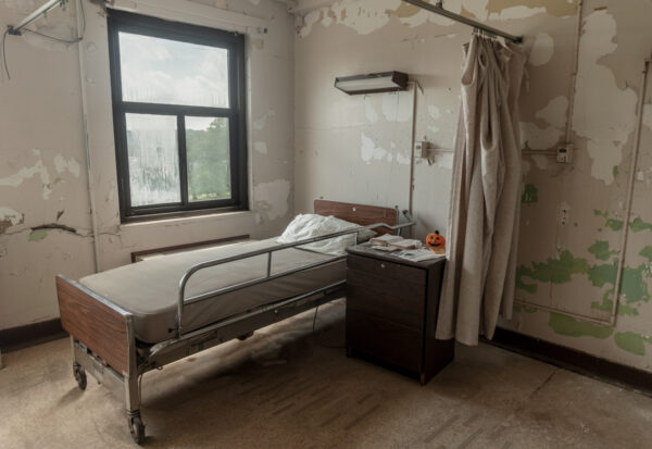 One of the patient rooms at Haunted Hill View Manor in New Castle PA