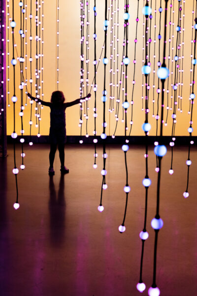 A child playing in Submergence at the Philadelphia WonderSpaces.