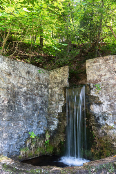 Waterfall created by Iron Spring along the hiking trails at Omni Bedford Springs Resort in Bedford County PA