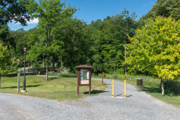 Trailhead for the Shuster Way Heritage Trail at the Bedford Springs Resort in the Alleghenies