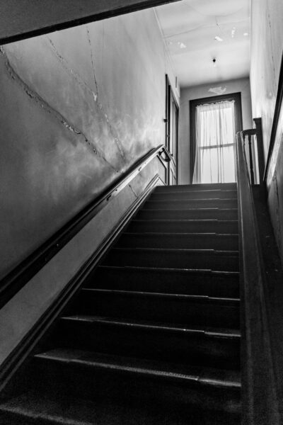 Staircase up to the Odd Fellows Hall in Cumberland County PA