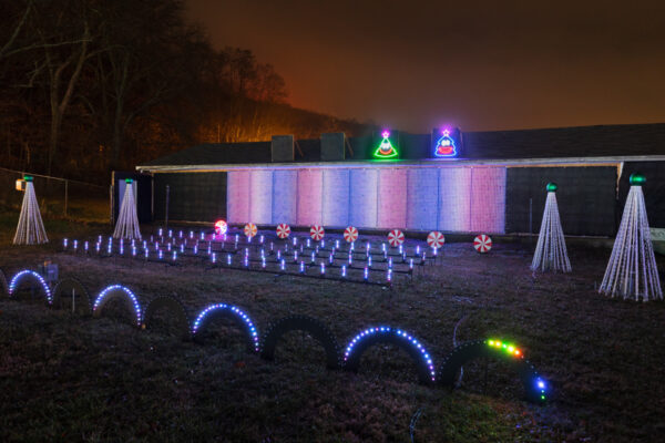 Choreographed lights at Christmas on the Mountain in Reading, PA
