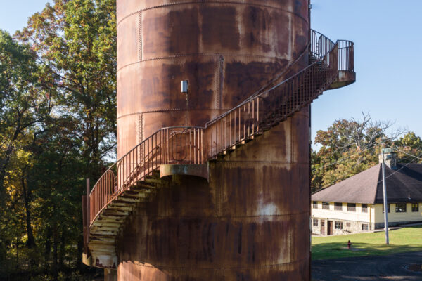 A close up of the spiral staircase on the North Park Tower in Allegheny County Pennsylvania