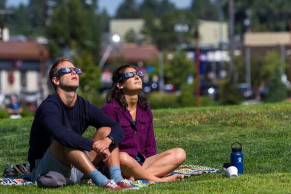 People watching an eclipse like the total solar eclipse in Pennsylvania in April 2024.