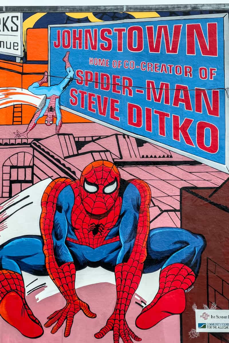 Visiting the Steve Ditko Spider-Man Mural in Johnstown, PA - Uncovering PA