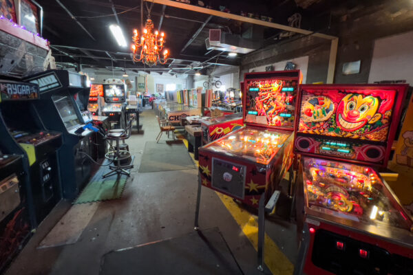 A view of several pinball machines at Pinball Perfection in Pittsburgh Pennsylvania