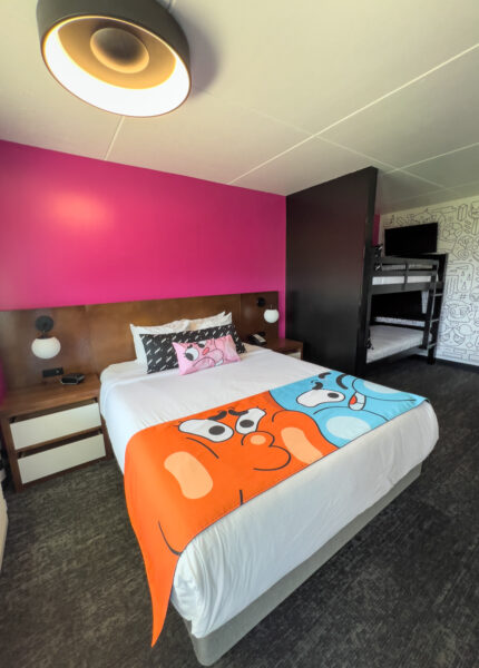 A World of Gumball room at the Cartoon Network Hotel in Lancaster PA