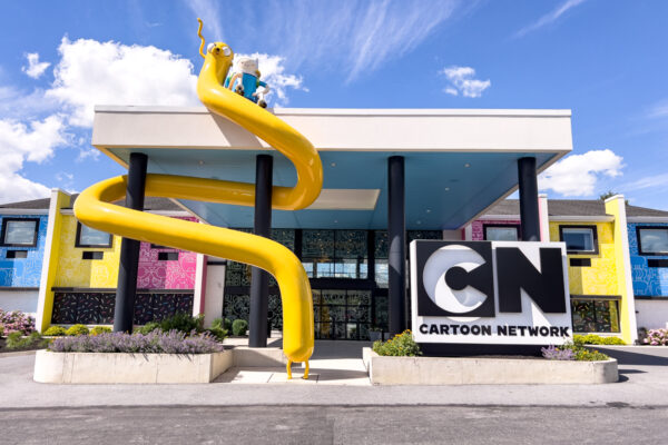 The exterior of the Cartoon Network Hotel in Lancaster PA