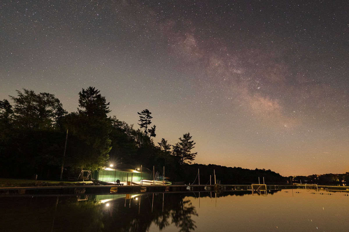 The Milky Way Over Eagles Mere Lake in Northeastern PA