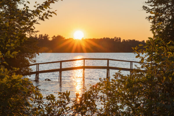 Sunset over Eagles Mere Lake in Sullivan County Pennsylvania