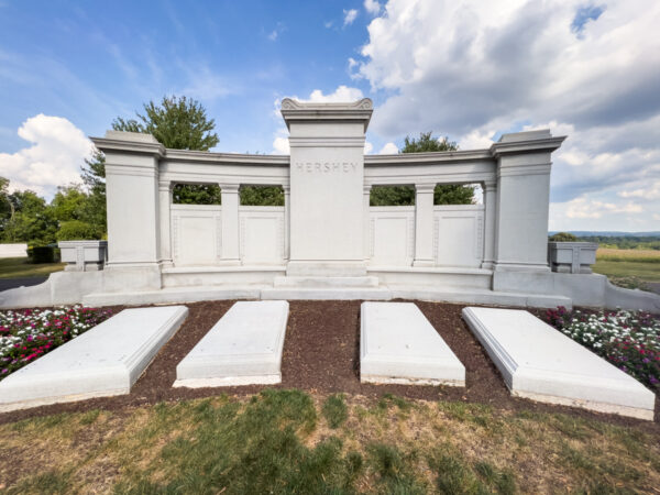 The grave of Milton Hershey in Derry Township PA