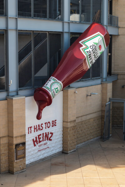 One of the famous Heinz Ketchup bottles at Acrisure Stadium in Pittsburgh PA