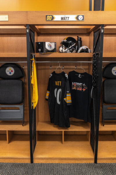 JJ Watts locker at Acrisure Stadium in Pittsburgh PA